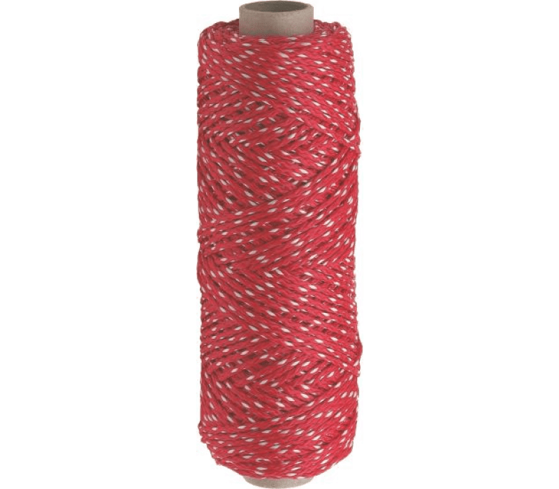 Metsel- en tegelzetterskoord, rood-wit, 2mm x 100m