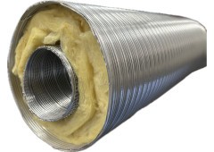 Lindab 2-laags aluminium flexibele buis, warmte- en geluidsgeïsoleerd | D=100/200mm | L=3000mm